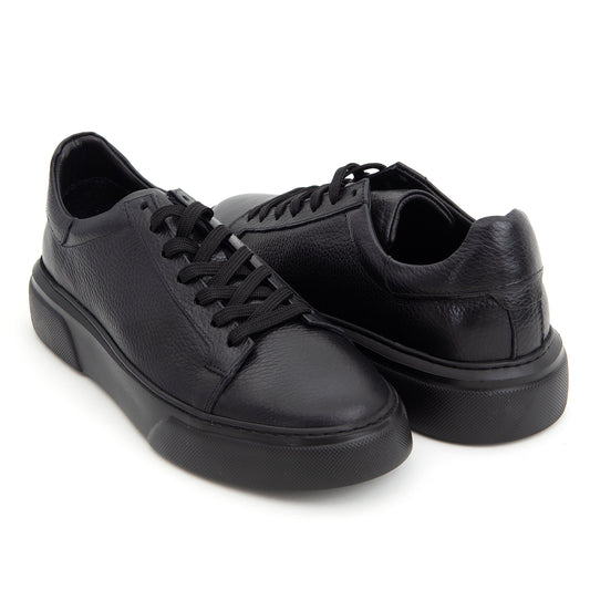 Hakiki Deri Siyah Erkek Sneaker