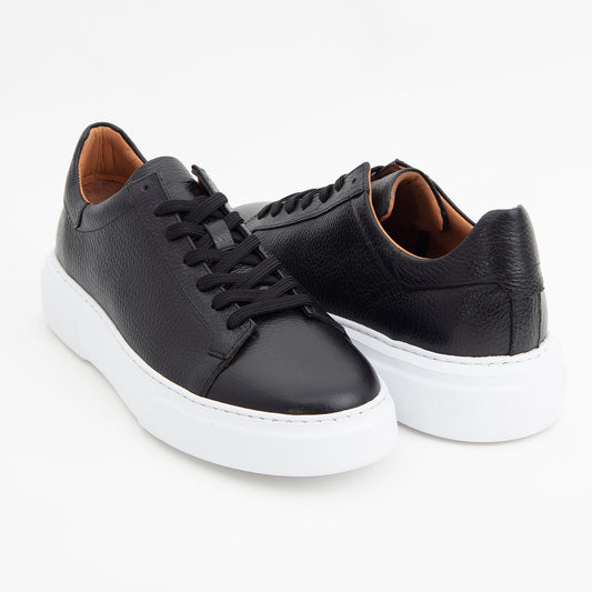 Hakiki Deri Siyah Erkek Sneaker