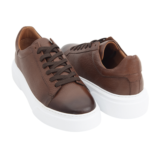 Hakiki Deri Kahverengi Erkek Sneaker